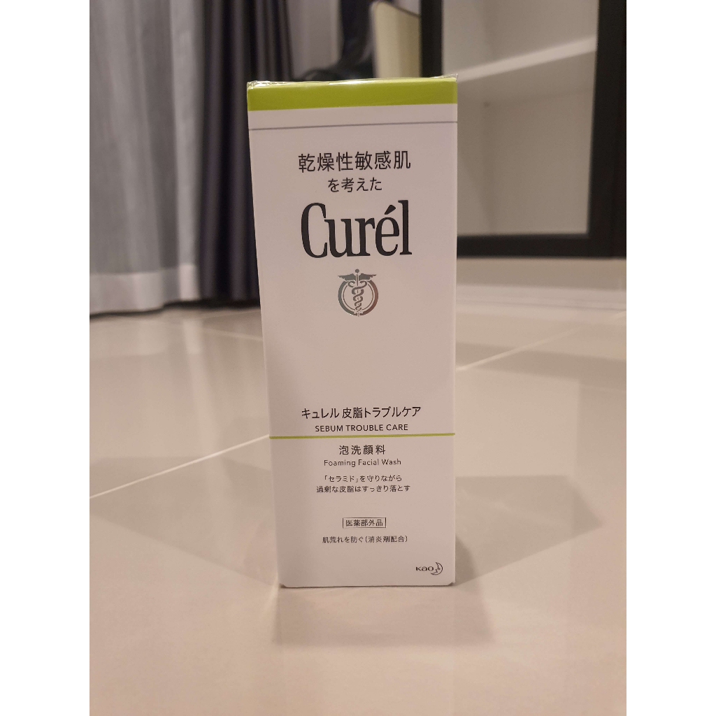 curel-sebum-trouble-care-foaming-facial-wash-ขวดสีเขียว-สำหรับผิว-sensitive-ส่งตรงจากญี่ปุ่น-ของแท้-100