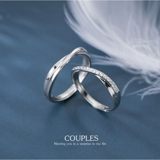 s925 Couples ring 33 แหวนคู่รักเงินแท้ Meeting you is a surprise in my life  สื่อกลางแทนความรักสองเรา