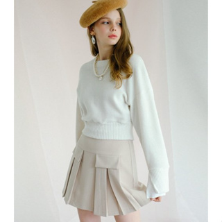 ALAND เสื้อยิด AVAN DRESS SHIRT LAYERD CROPPED KNIT