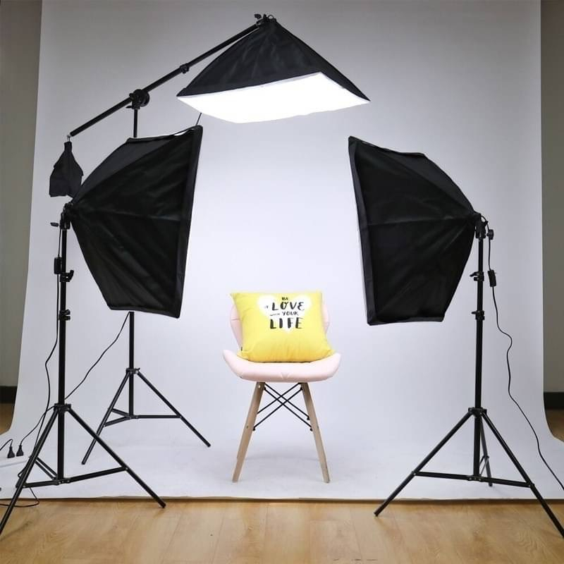 ชุดไฟสตูดิโอถ่ายภาพแบบมืออาชีพ-softbox-lighting-155w-set3