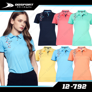 Grand sport 12-792 เสื้อโปโล เสื้อคอปก ผู้หญิง แกรนด์สปอร์ต สกรีนลายอก ผ้า T-SPUN