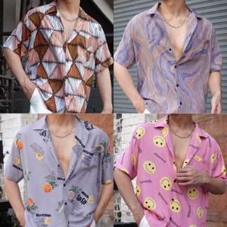 🦋HIM.GUY เสื้อฮาวาย (Hawii shirt) เสื้อแขนสั้น เสื้อแขนสั้นฮาวาย