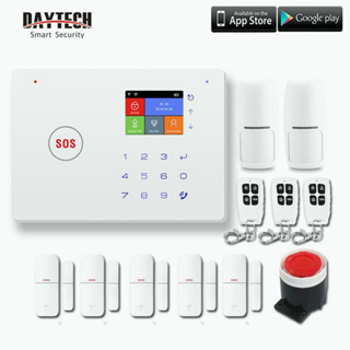 Daytech ระบบเตือนภัยกันขโมย WIFI GSM TUYA ควบคุมผ่านแอป ซิมการ์ด หน้าจอสัมผัส เต็มจอ มาพร้อมเซนเซอร์ประตู ตรวจจับการเคลื