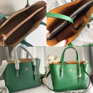 🎀 (สด-ผ่อน) กระเป๋า Tote 3 ช่อง สีเขียว COACH C4084 MOLLIE TOTE 25 GREEN/VANILLA CREAM