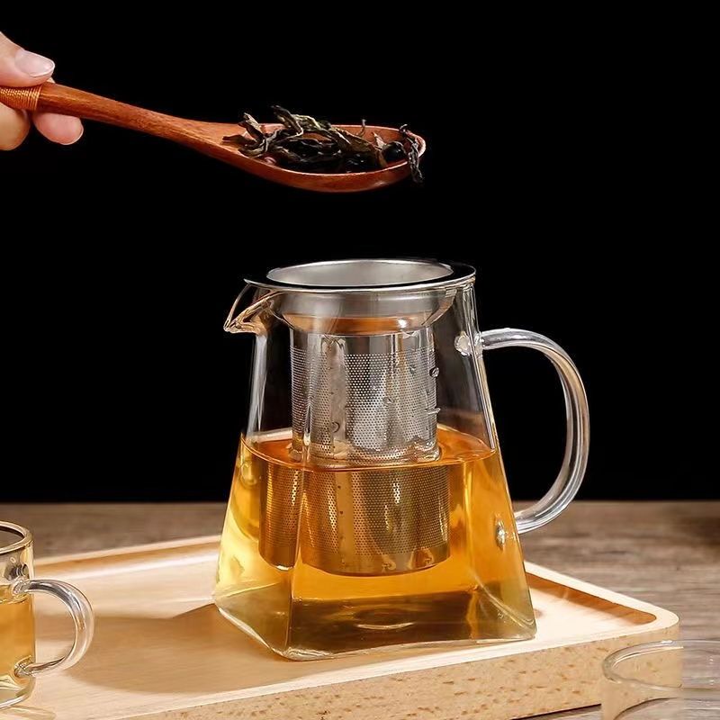 พร้อมจัดส่ง-แก้วกาชงชา-ตัวกรองสแตนเลส-ก้นออกแบบเป็นเหลี่ยม-แก้วกาน้ำชากาน้ำชาสแตนเลสกรอง-ที่ชงชา