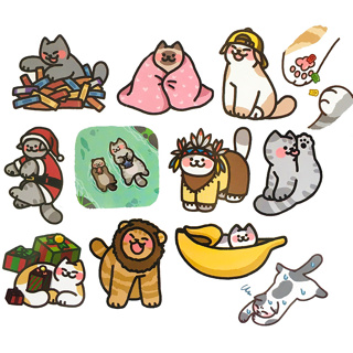 ✨พร้อมส่ง✨ยูนิคอร์น หมู KOREAN เพนกวิน ชิบะอินุ ฮัสกี้ Cute cat แมว 40แผ่น STICKER กันน้ำ สติ๊กเกอร์ ใช้ซ้ำได้  โทรศัพท์