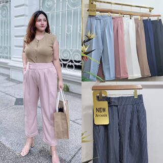 Trousers 9ส่วน 🌰🫘🥐 กางเกงผ้าขา9ส่วนทรงกระบอกเล็กกลึ่งๆทรงบอยสลิม