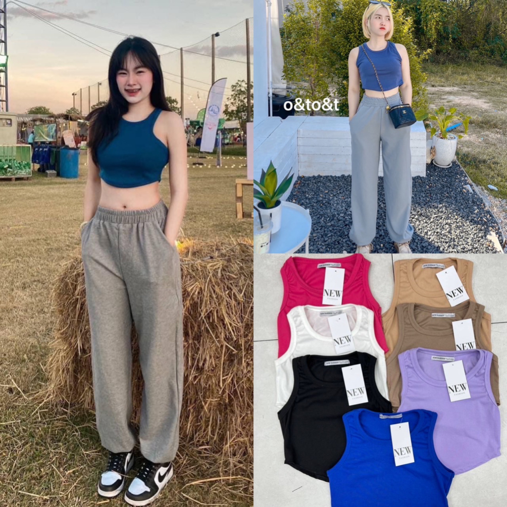 crop-shop-กล้าม-กางเกงขายาว-มี3สี-งานมาใหม่สุดร้อนเเรง-งานเข้ากันสุดๆ-สวยใส่ได้ทุกที่-คุณหนูสุดๆจ้า-กางเกงผ้าวูลเวฟ