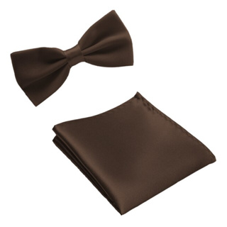 ภาพขนาดย่อของภาพหน้าปกสินค้าหูกระต่าย โบว์ไท โบว์ ผ้าเช็คหน้า Wedding Bow Tie Pocket Square Handkerchief Set - 1 ชุด มี 2 ชิ้น จากร้าน magicsoft บน Shopee ภาพที่ 3