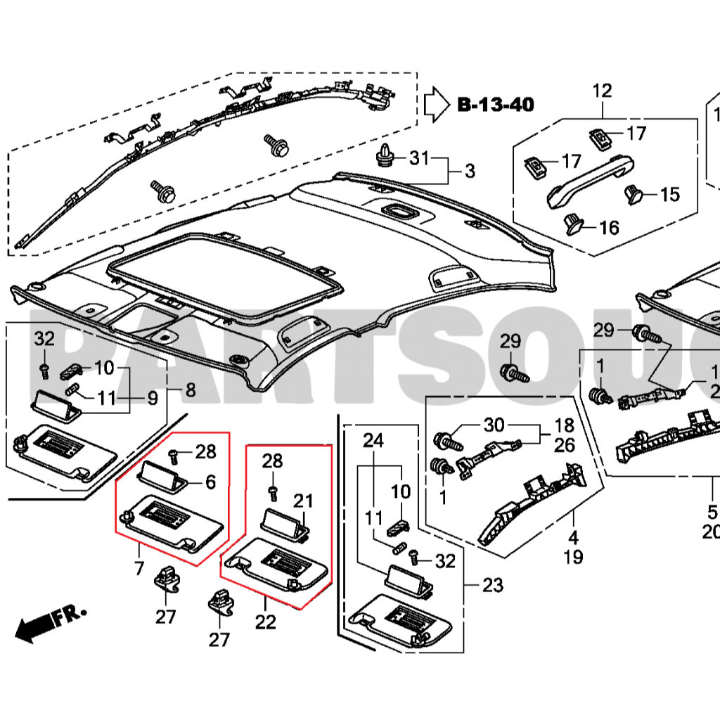 ที่บังแดด-บังแดด-ชุดแผงบังแดดหน้า-ไม่มีไฟ-honda-accord-g8-2-0-2008-2013