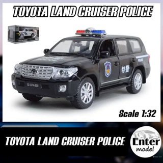 โมเดลรถ​เหล็ก​ รถตำรวจ​ TOYOTA​ LAND CRUISER​ POLICE​ มีเสียง​มีไฟ​ มาใหม่​ สเกล 1/32 ยาว 15cm