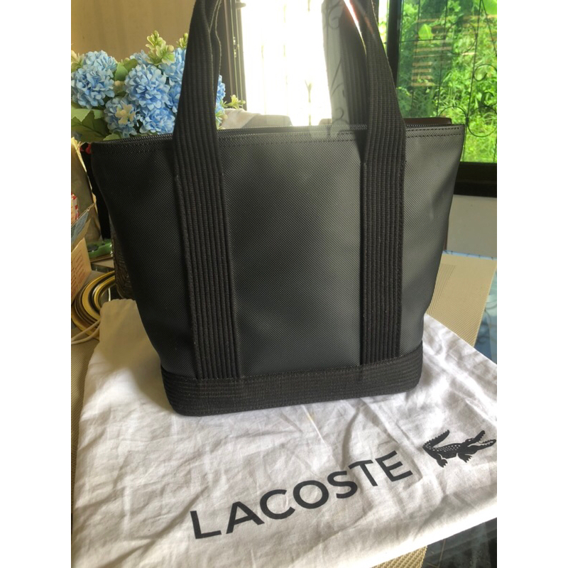 used-lacoste-classic-tote-bag-สีดำ