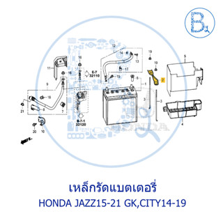 **อะไหล่แท้** เหล็กรัดแบตเตอรี่ HONDA JAZZ15-21 GK, CITY14-19