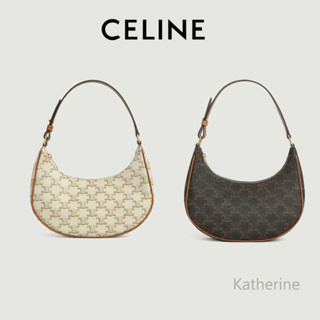 ภาพหน้าปกสินค้า【พร้อมส่งจ้า🔥】กระเป๋าCeline แท้ AVA half moonbag TRIOMPHE CANVAS handbag 193952 ที่เกี่ยวข้อง