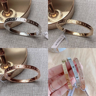 🎀 กำไลสีโรส / สีทอง / สีเงิน F59083 KISSING C HINGED BANGLE