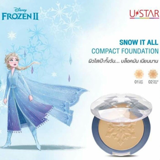 👑✅พร้อมส่ง✅👑Ustar snow it all compact foundation SPF25PA+++แป้งพัฟยูสตาร์ สโนว์ อิท ออล คอมแพ็ค ฟาวน์เดชั่น FROZEN II