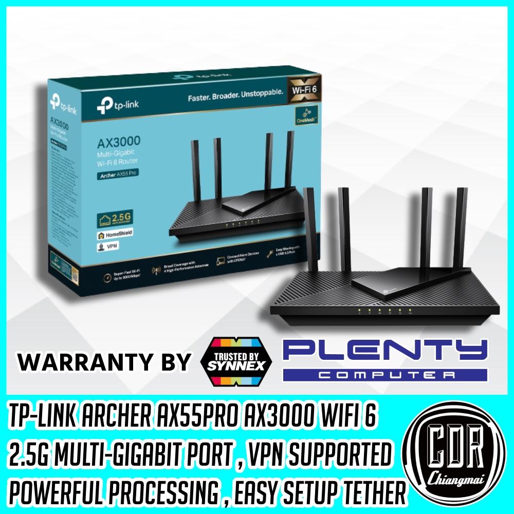 tp-link-เราเตอร์-archer-ax55-pro-ax3000-multi-gigabit-wi-fi-6-router-with-2-5g-port-รับประกันตลอดอายุการใช้งาน