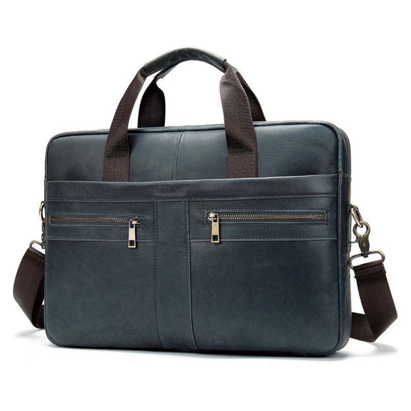 briefcase-กระเป๋าโน๊ตบุ๊ค-หนังแท้-รุ่นlb04-สีน้ำตาลเข้ม-สีดำ-สีเทา