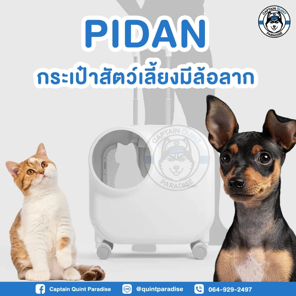 pidan-wheeled-pet-carrier-ventilation-กระเป๋าเข็นที่นอนเคลื่อนที่ระบายอากาศสำหรับสัตว์เลี้ยง-กระเป๋าล้อลาก