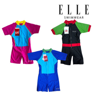 ชุดว่ายน้ำเด็ก มี3สี บอดี้สูท bodysuit  ยี่ห้อ Elle Unisex แท้ 1ชิ้น ซิปหน้า กันUV ราคาเต็ม2,xxx