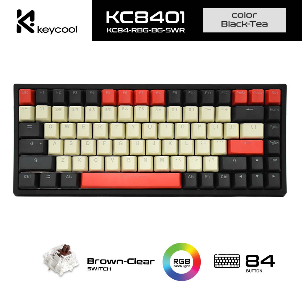 Keycool KC84 RGB คีย์บอร์ดเกมมิ่ง มีไฟ Red switch / Brown switch 84ปุ่ม ...