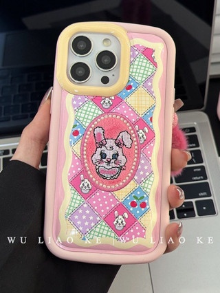 เคส สำหรับ ไอโฟน เคสซิลิโคน สินค้าพร้อมส่งจากไทย สำหรับ Iphone 14 13 12 11 Pro max เคสตารางกระต่ายหนัง TPU-R-1813