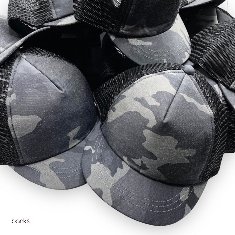 bank-s-camo-caps-หมวกแก๊ปลายทหาร-หมวกแก๊ปปีกสั้น