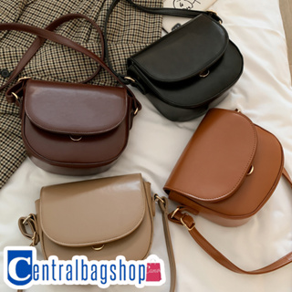 centralbagshop(C1748) กระเป๋าหนังสะพายข้างทรงกล่อง ครึ่งวงกลม