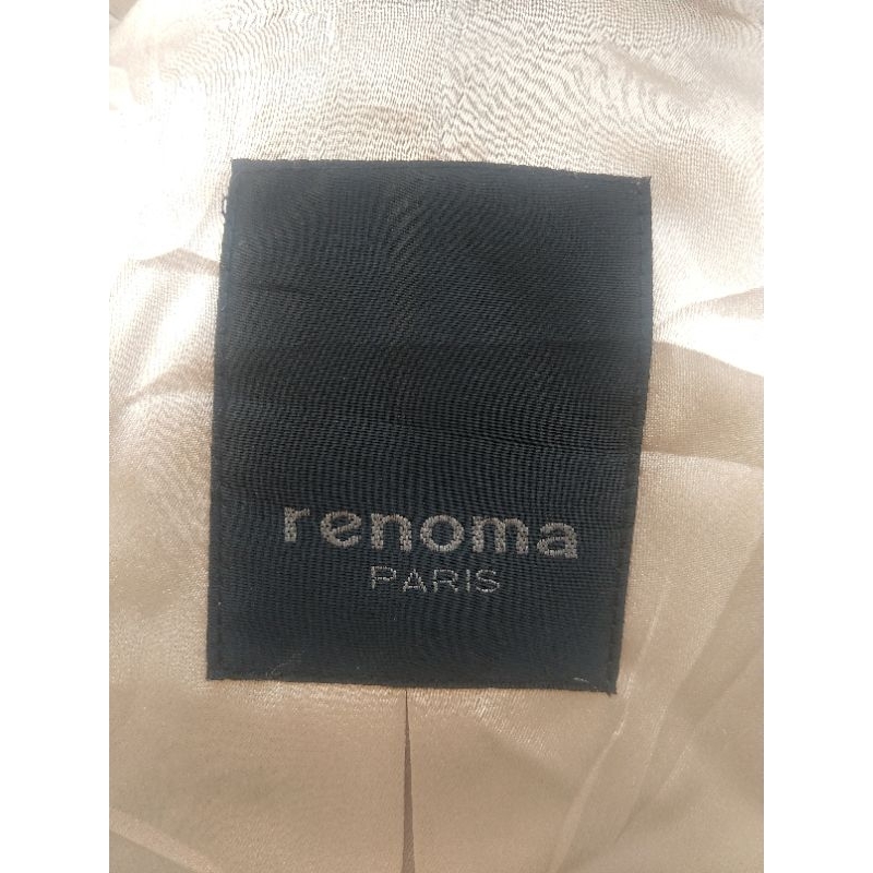 renoma-paris-เสื้อโค้ทขนกระต่ายตัด-ปกขนฟอกซ์แท้-แบรนด์หรู