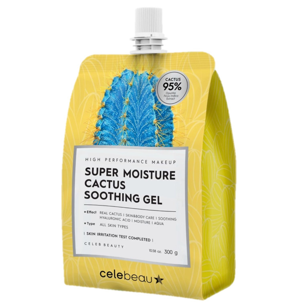 CELEBEAU SUPER MOISTURE CACTUS SOOTHING GEL 95% CACTUS EXTRACT เจลบำรุงผิวหน้าผิวกายจากเกาหลีช่วยเติมความชุ่มชื่นของแท้