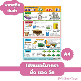 โปสเตอร์มาตรา ชั่ง ตวง วัด ขนาด A4 EA-455 2WinBookToys