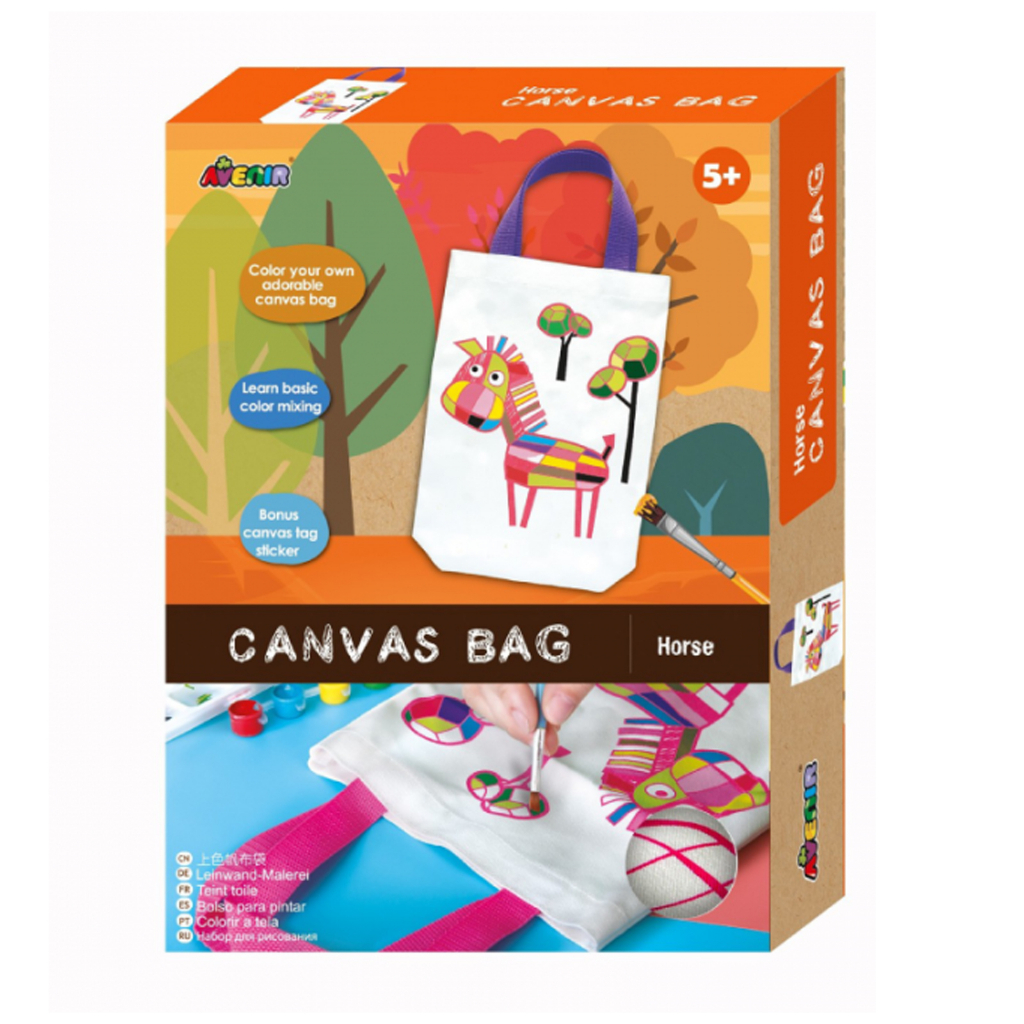 avenir-canvas-bag-ชุดเพ้นท์กระเป๋าลายม้าและนกแก้ว-canvas-bag-horse-and-parrot