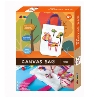 AVENIR CANVAS BAG ชุดเพ้นท์กระเป๋าลายม้าและนกแก้ว Canvas Bag Horse and Parrot