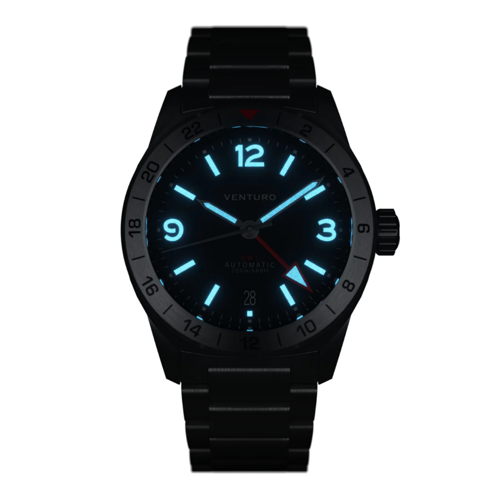 นาฬิกา-venturo-field-watch-iii-with-date-นาฬิกา-auto-gmt-พร้อมพรายน้ำ-swiss-superlume