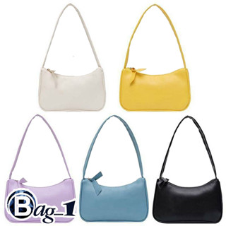 bag_1(BAG1282)กระเป๋าสะพายหนังPUหนาสีพื้น ทรงสวย