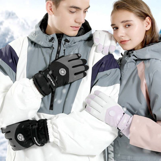 ถุงมือสกีฤดูหนาวใหม่ สำหรับผู้ชายและผู้หญิงกันน้ำกันลื่นหน้าจอสัมผัสอบอุ่น
