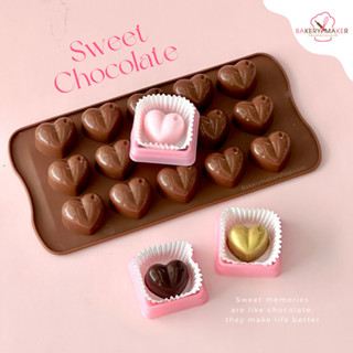 พิมพ์ซิลิโคน รูปหัวใจ 15 หลุม  พิมพ์ซิลิโคน Heart Chocolate mold Valentine พิมพ์หัวใจ นามะ วุ้น น้ำแข็ง เยลลี่