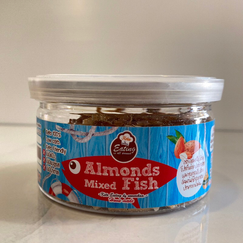 น้ำพริกคีโต-น้ำพริกปลาดุก-ฟู้ฟู-น้ำพริกไก่ฉีกกร๊อบกรอบ-almond-mixed-fish-แซ่บเด็ด-เผ็ด-กรุบๆกรอบๆ-60-80-g