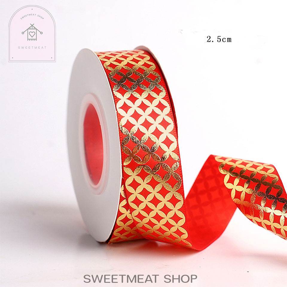 ริบบิ้น ผูกกล่องของขวัญ สีแดง ตรีมตรุษจีน 1235 1236 1237 | Shopee Thailand