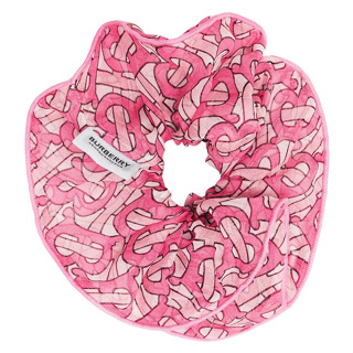 🌸พร้อมส่ง&amp;ของแท้🌸 Burberry TB Monogram Silk Scrunchie  #สีBUBBLEGUM PINK