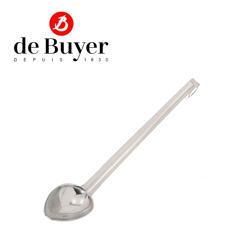 de-buyer-3982-10-st-steel-btraight-dasting-spoon-green-ทัพพียาว