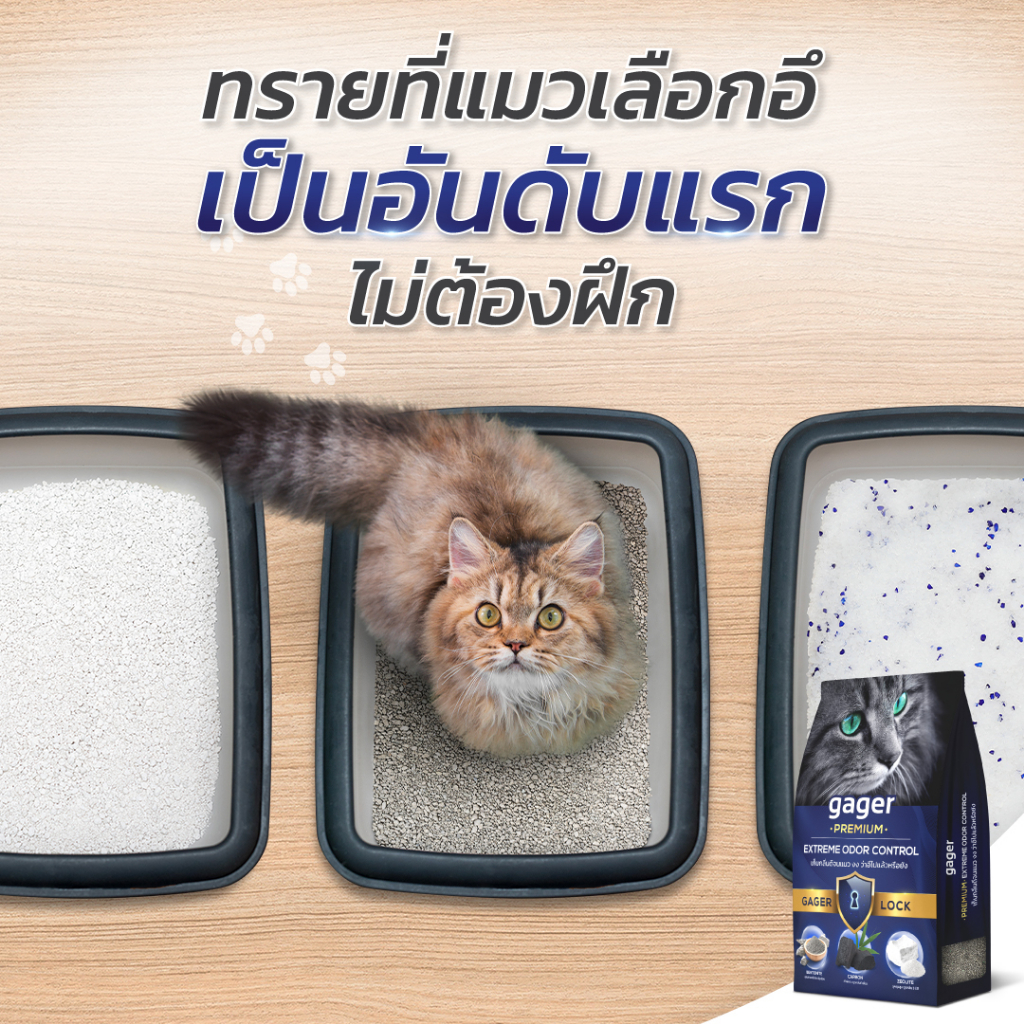 Gager (10 กิโล) ทรายแมวภูเขาไฟ ทรายแมวเบนโทไนท์ Bentonite ดับกลิ่นได้ดีเยี่ยม เกรดพรีเมียม รูปที่ 4