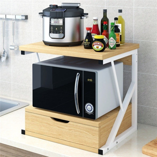 ชั้นวางไมโครเวฟ 2 ชั้น ชั้นวางของในครัว รับน้ำหนักได้ 50 Kg Microwave Shelf  ALM