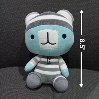 ตุ๊กตา​ หมีน้อย​ สีฟ้า​ แต่งตัวชุดลายทาง  ขนาด​ 8.5​ นิ้ว