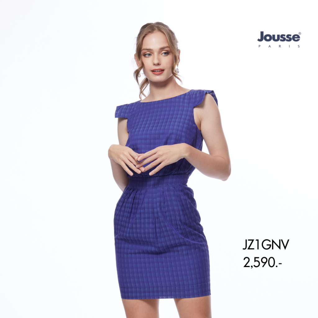 jousse-ชุดเดรส-ชุดแซกสั้น-แขนกุด-สีน้ำเงิน-jz1gnv