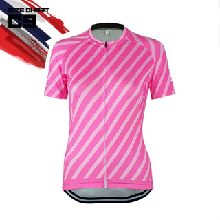เสื้อจักรยานผู้หญิง RACE DAY (Pink Strip) ไซต์ใหญ่