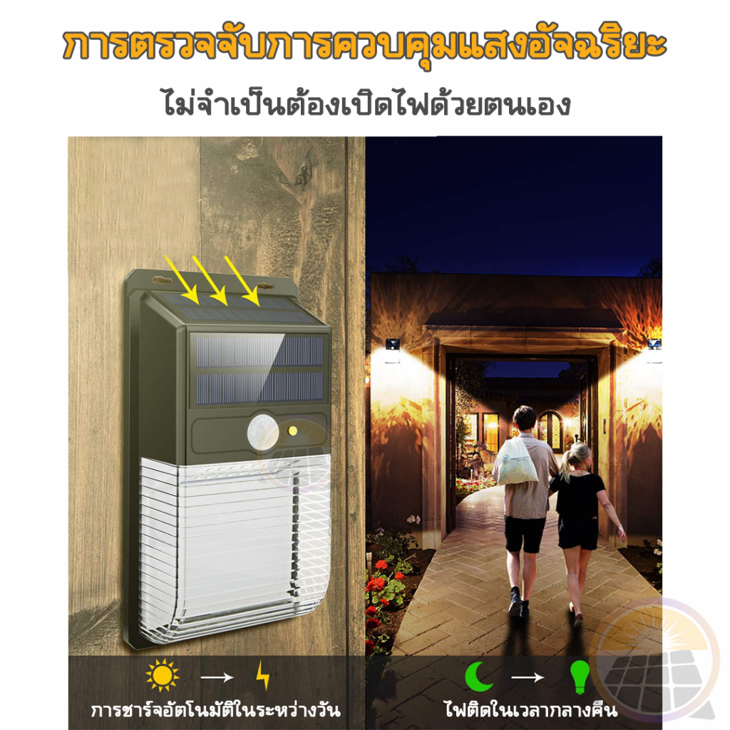 ไฟโซล่าเซลล์ติดผนัง-ไฟติดผนังโซล่าเซลล์-36led-โคมไฟติดผนังภายนอก-solar-light-สไตล์โมเดิร์น-กันน้ํา-สําหรับตกแต่งบ้าน-สวน