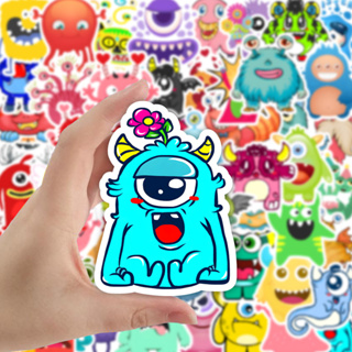 💥พร้อมส่ง💥 สัตว์ประหลาด น่ารักมาก Cute monster Sticker สติกเกอร์กันน้ำรูปแบบที่แตกต่างกัน 50ชิ้น cartoon