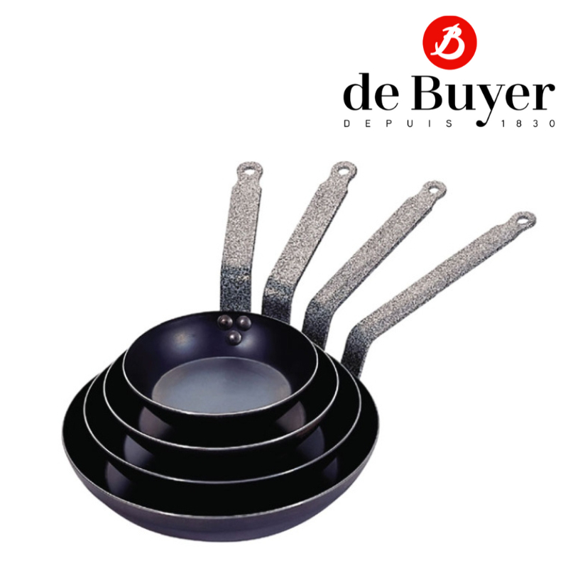 de-buyer-5400-round-blue-steel-pan-outdoor-กระทะเหล็ก