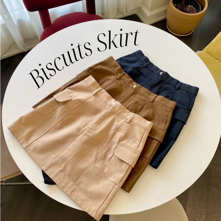 chuuchop-พร้อมส่ง-c7961-biscuits-skirt-กระโปรง-y2k-มี3สี